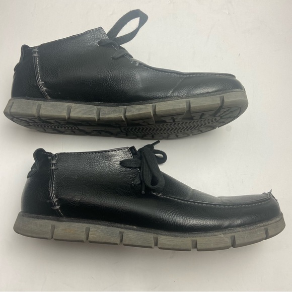 Mens Madden Wiley Size 8 Lace Up Boot Shoe Moc Vegan Faux Leather Black - Picture 5 of 8